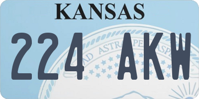 KS license plate 224AKW