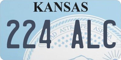 KS license plate 224ALC