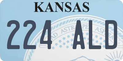 KS license plate 224ALD