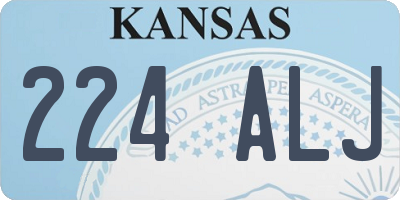 KS license plate 224ALJ