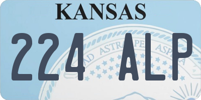 KS license plate 224ALP