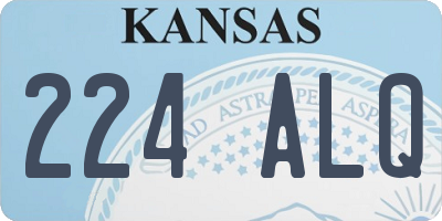 KS license plate 224ALQ