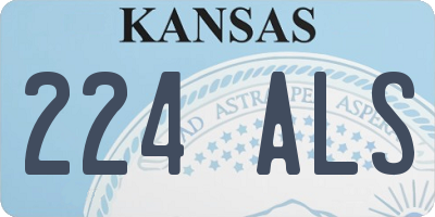 KS license plate 224ALS