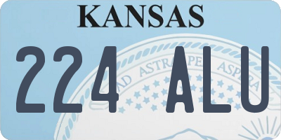 KS license plate 224ALU