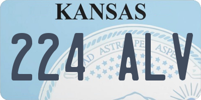 KS license plate 224ALV
