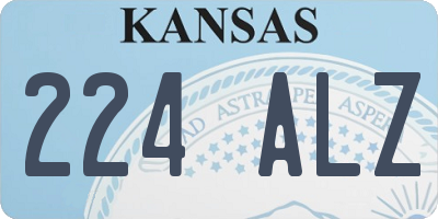 KS license plate 224ALZ