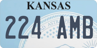 KS license plate 224AMB
