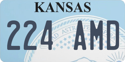 KS license plate 224AMD