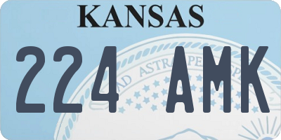 KS license plate 224AMK