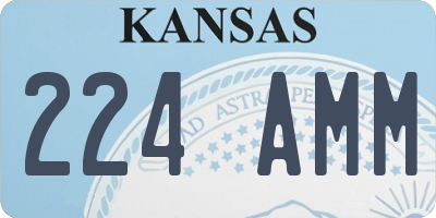 KS license plate 224AMM