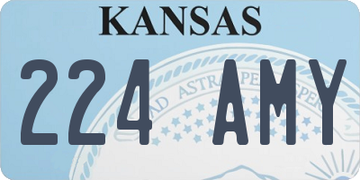 KS license plate 224AMY