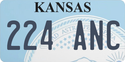 KS license plate 224ANC