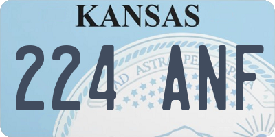 KS license plate 224ANF