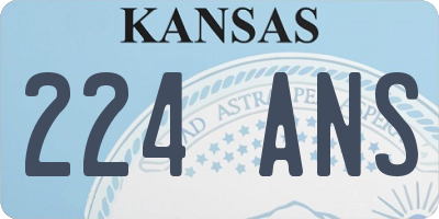 KS license plate 224ANS
