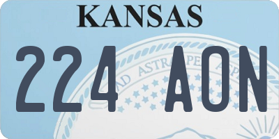 KS license plate 224AON
