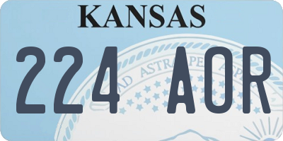 KS license plate 224AOR