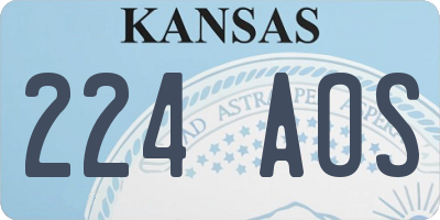 KS license plate 224AOS