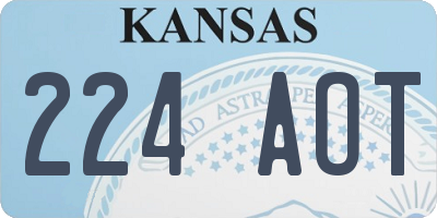 KS license plate 224AOT