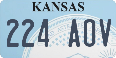 KS license plate 224AOV