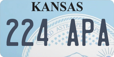 KS license plate 224APA