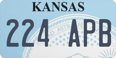 KS license plate 224APB