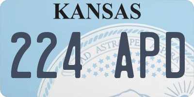 KS license plate 224APD