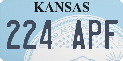 KS license plate 224APF