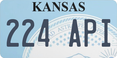 KS license plate 224API