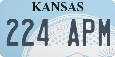 KS license plate 224APM