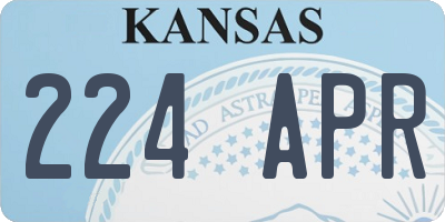 KS license plate 224APR
