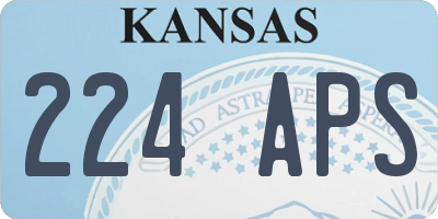 KS license plate 224APS