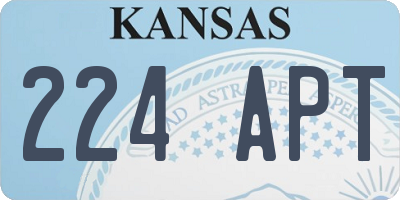 KS license plate 224APT