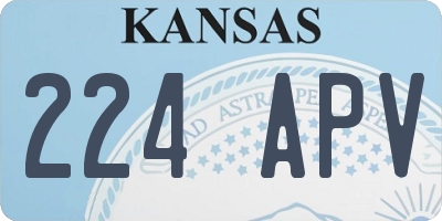 KS license plate 224APV