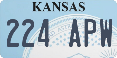 KS license plate 224APW