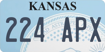 KS license plate 224APX