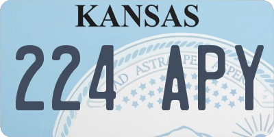 KS license plate 224APY