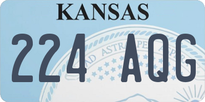 KS license plate 224AQG