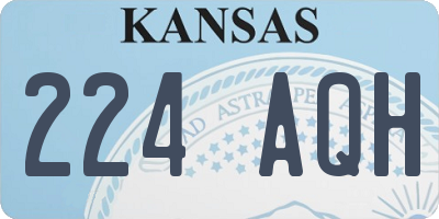 KS license plate 224AQH