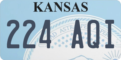 KS license plate 224AQI