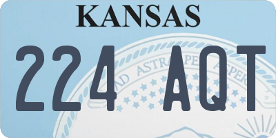 KS license plate 224AQT