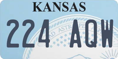 KS license plate 224AQW