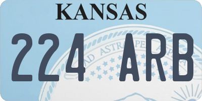 KS license plate 224ARB