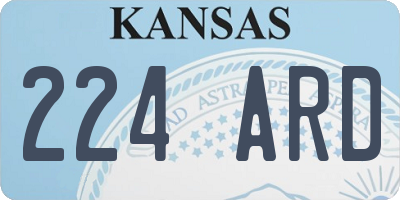 KS license plate 224ARD