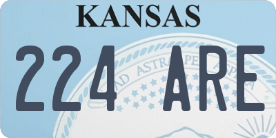 KS license plate 224ARE