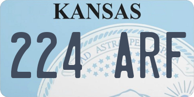 KS license plate 224ARF