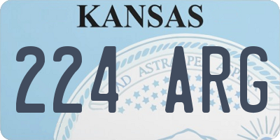 KS license plate 224ARG