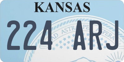 KS license plate 224ARJ