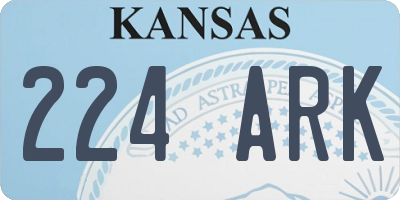 KS license plate 224ARK