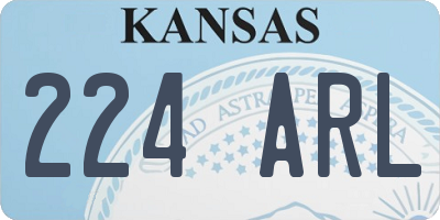 KS license plate 224ARL