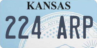 KS license plate 224ARP